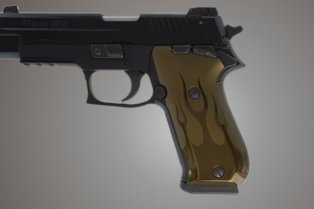 Hogue SIG Sauer P220 SAO American Flames Aluminum - Green Anodized - Hogue