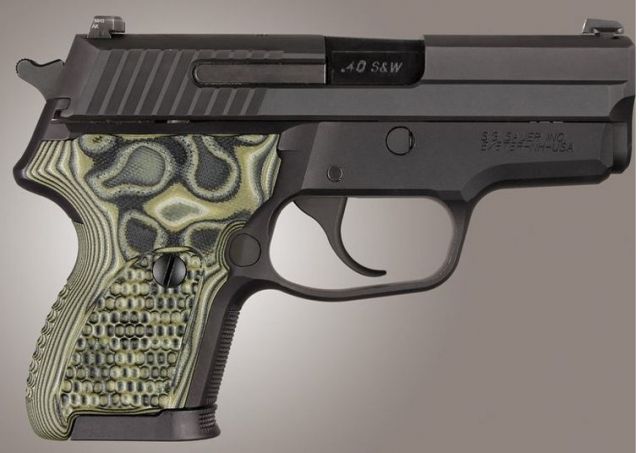 Hogue SIG Sauer P224 DA/SA Piranha Grip G10 G-Mascus Green Screws And Bushings Included Green - Hogue