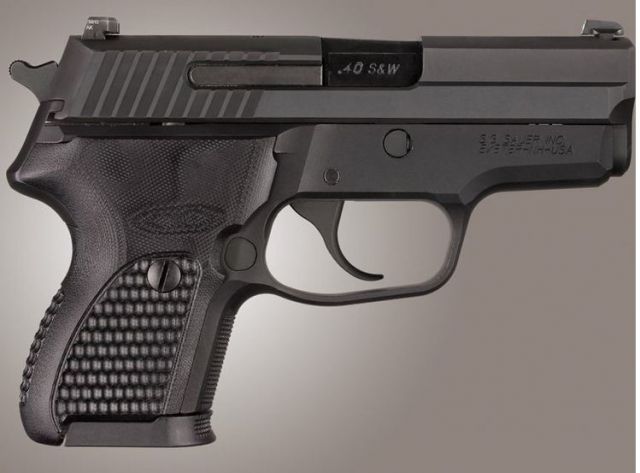 Hogue SIG Sauer P224 DA/SA Piranha Grip G10 Solid Black Screws And Bushings Included Black - Hogue