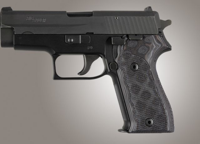 Hogue SIG Sauer P225 Checkered G-10 - G-Mascus Black/Gray - Hogue