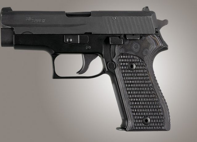 Hogue SIG Sauer P225 Piranha Grip G-10 - G-Mascus Black/Gray - Hogue