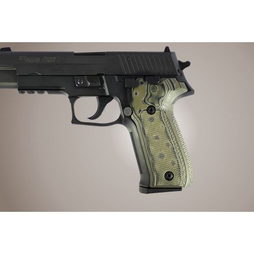 Hogue SIG Sauer P226 Checkered G-10 - G-Mascus OD Green Camo - Hogue