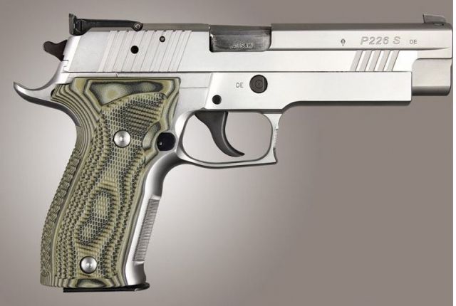 Hogue SIG Sauer P226 DA/SA Allround Piranha Grip G10 G-Mascus Green Green - Hogue