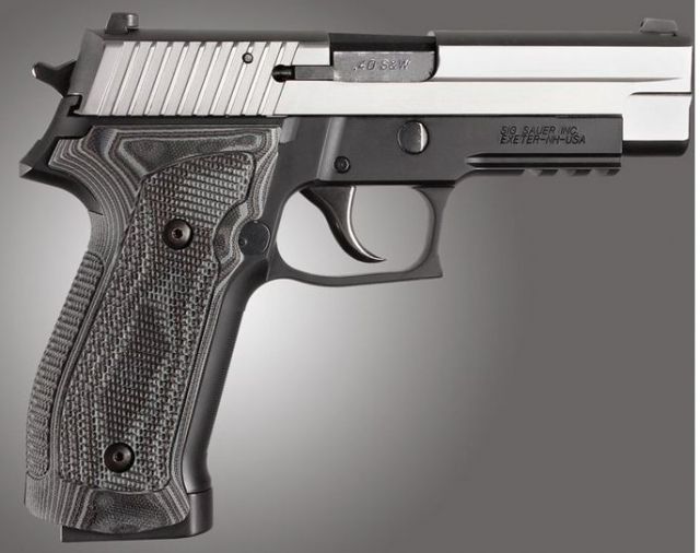 USED Hogue SIG Sauer P226 DA/SA Magrip Piranha Grip G10 G-Mascus Black/Gray Black/Grey  EDEMO1 Condition Parts Only/Salvage Wrong Product - Hogue