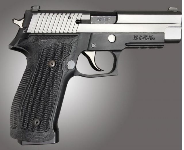 Hogue SIG Sauer P226 DA/SA Magrip Piranha Grip G10 Solid Black Black - Hogue