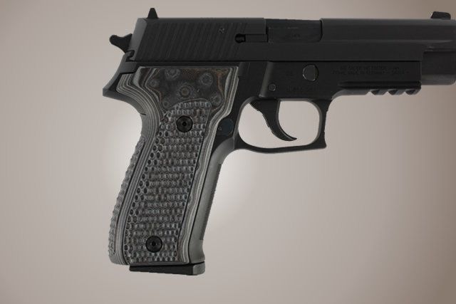 Hogue SIG Sauer P226 Piranha Grip G-10 - G-Mascus Black/Gray - Hogue