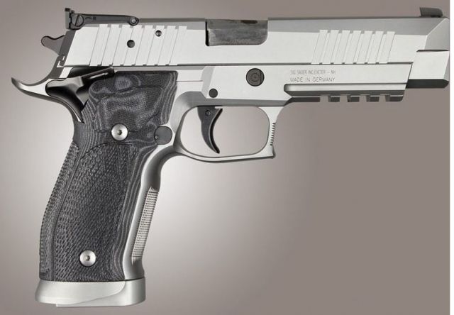 Hogue SIG Sauer P226 SAO X5 X6 Checkered G10 G-Mascus Black Black - Hogue