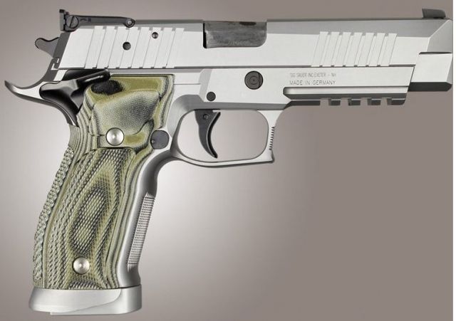 Hogue SIG Sauer P226 SAO X5 X6 Checkered G10 G-Mascus Green Green - Hogue