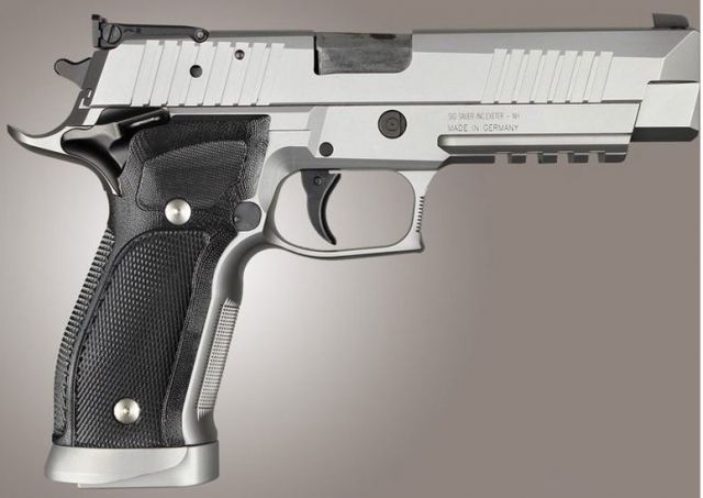 Hogue SIG Sauer P226 SAO X5 X6 Checkered G10 Solid Black Black - Hogue