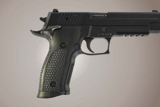 Hogue SIG Sauer P226 SAO X5 X6 Piranha Grip G-10 - Solid Black - Hogue
