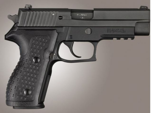Hogue SIG Sauer P227 DA/SA Chain Link G10 Solid Black Screws And Bushings Included Black - Hogue