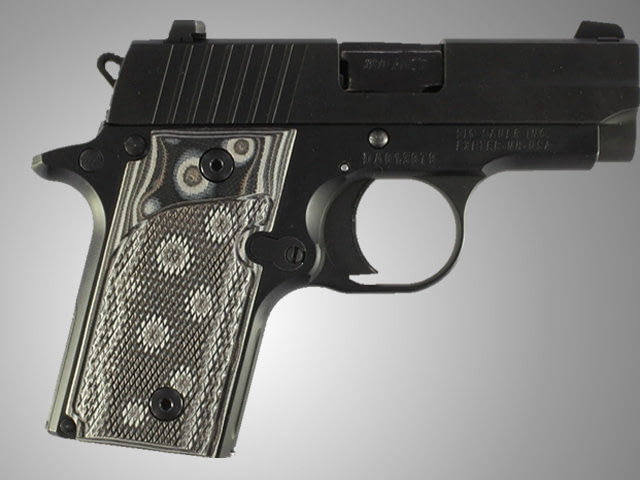 Hogue SIG Sauer P238 Checkered G-10 - G-Mascus Black/Gray - Hogue
