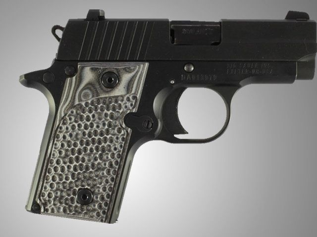 Hogue SIG Sauer P238 Piranha Grip G-10 - G-Mascus Black/Gray - Hogue