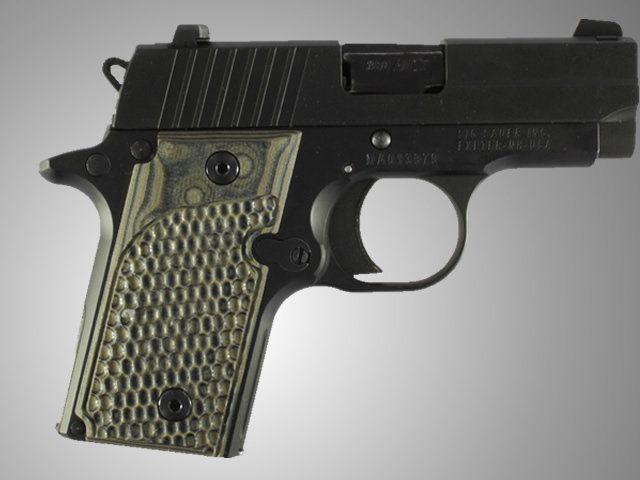 Hogue SIG Sauer P238 Piranha Grip G-10 - G-Mascus Green - Hogue