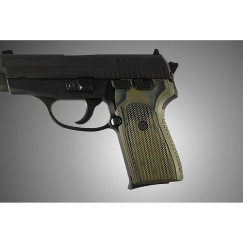Hogue SIG Sauer P239 Checkered G-10 - G-Mascus OD Green Camo - Hogue