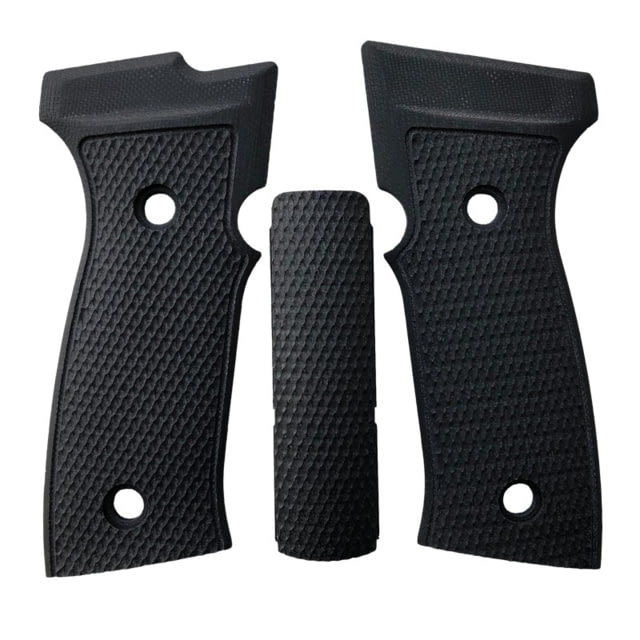 Hogue Sig Sauer P320 AXG Flat Panels Inverse Checkered G10 Solid Black - Hogue