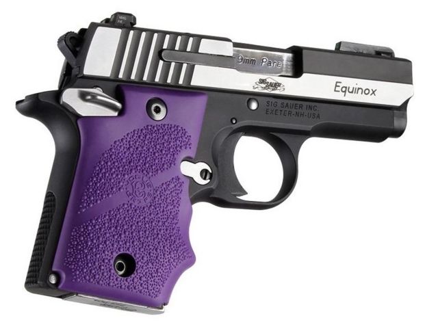 Hogue SIG Sauer P938 Ambi Safety Rubber Grip w/ Finger Grooves Purple Purple - Hogue