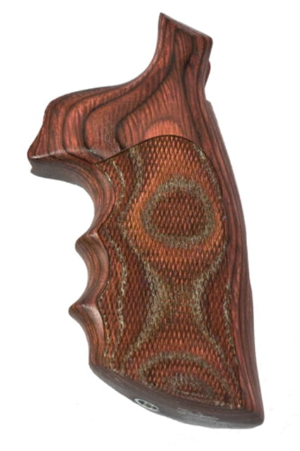 Hogue S&W N Frame Round Butt Conver. Rose Laminate Checkered Grip - Hogue
