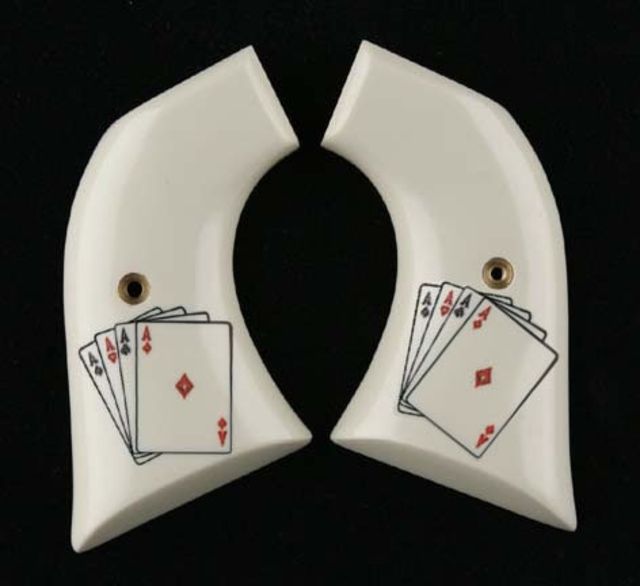 Hogue Super Blackhawk Scrimshaw Ivory Polymer - Double Aces - Hogue