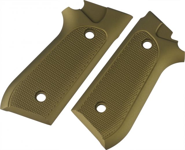 Hogue Taurus PT-99 PT-92 PT-100 PT-101 With Decocker Checkered Aluminum - Matte Green Anodized