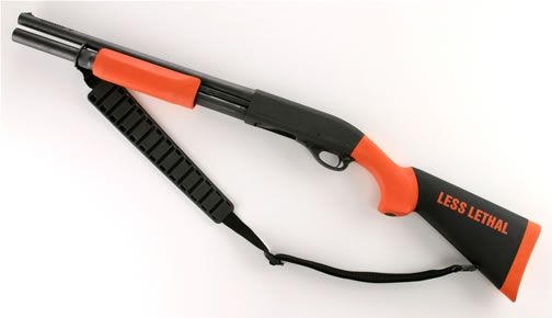 Hogue Mossberg 500 Less Lethal Orange O.M. Shotgun Stk. w/forend 12in. LOP - Hogue