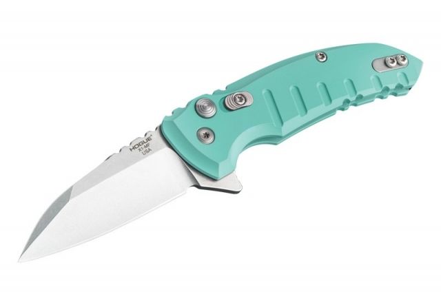 Hogue Hogue X1-Microflip 2.75in Folder Wharncliffe Blade Tumble Finish Alum Frame Aquamarine - $184.46 at Optics Planet
