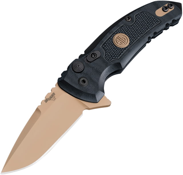 Hogue X1-MicroFlip Emperor Scorpion Folding Knife 2.75in dark earth PVD coated CPM-154 stainless drop point blade Black G10 handle - Hogue