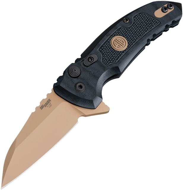 Hogue X1-MicroFlip Emperor Scorpion Folding Knife 2.75in dark earth PVD coated CPM-154 stainless Wharncliffe blade Black G10 handle - Hogue