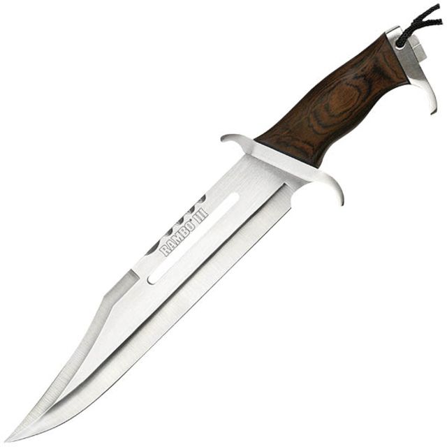 Hollywood Collectibles Rambo III Bowie Fixed Blade Knife18inWood HandlePlain HC - Hollywood Collectibles