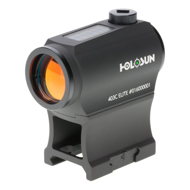 Holosun Elite 1x20mm, 2 MOA Dot Night Vision Compatible Solar/Battery Green Dot Sight, Black, HE403C-GR Elite