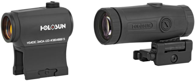 Holosun HS403C 3x28mm Micro Red Dot And HM3X Magnifier Combo Pack, Black, HS403C+HM3X