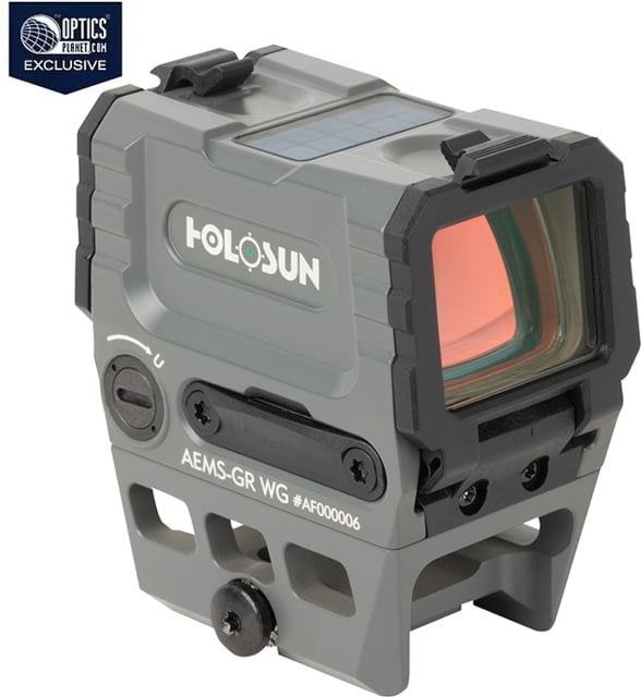 Holosun OPMOD AEMS Reflex Red Dot Sight, Green 2 MOA Dot and 65MOA Circle, Wolf Gray