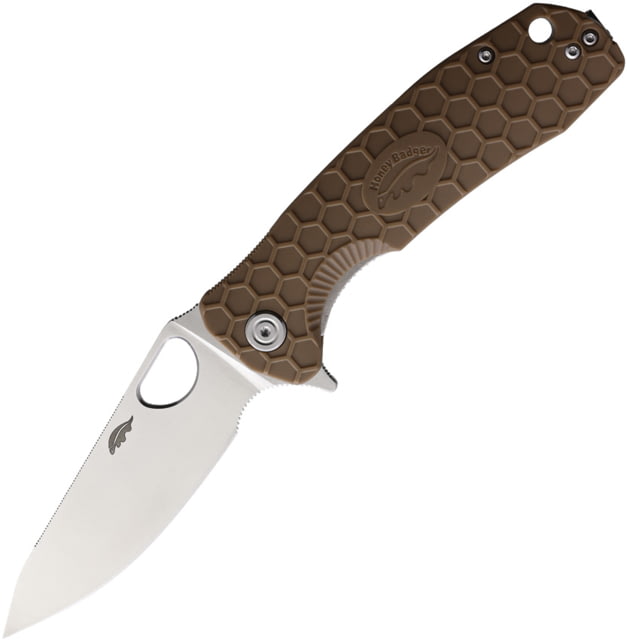 Honey Badger Knives Large Leaf Linerlock Tan - Honey Badger Knives