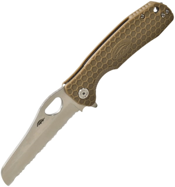 Honey Badger Knives Large Rescue Linerlock Tan - Honey Badger Knives