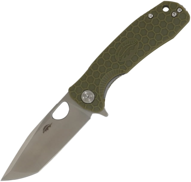 Honey Badger Knives Medium Linerlock Tanto Grn - Honey Badger Knives