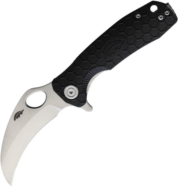 Honey Badger Knives Small Claw Linerlock Folding Knife 2.75" satin finish 8Cr13MoV stainless blade Black textured GRN handle - Honey Badger Knives