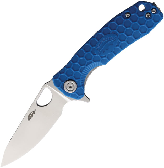 Honey Badger Knives Small Leaf Linerlock Blue - Honey Badger Knives