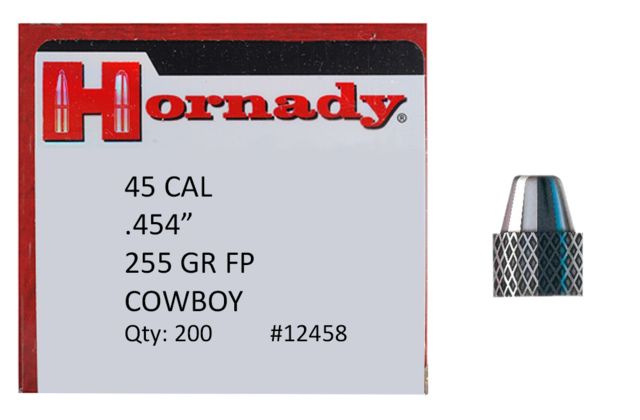 Hornady Frontier Lead Pistol Bullets 45 Caliber .454 255 Grain Flat Point Cowboy