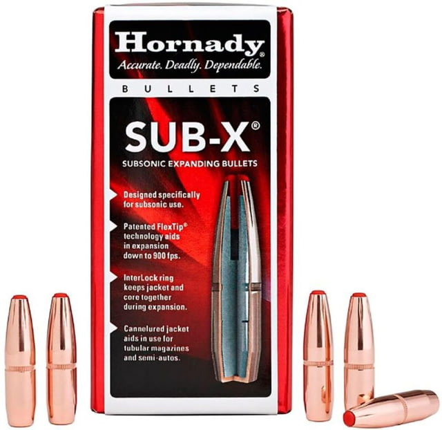 USED Hornady Sub-X Rifle Bullets 7.62x39mm 255 Grain 100 Per Box 15 Case - Hornady
