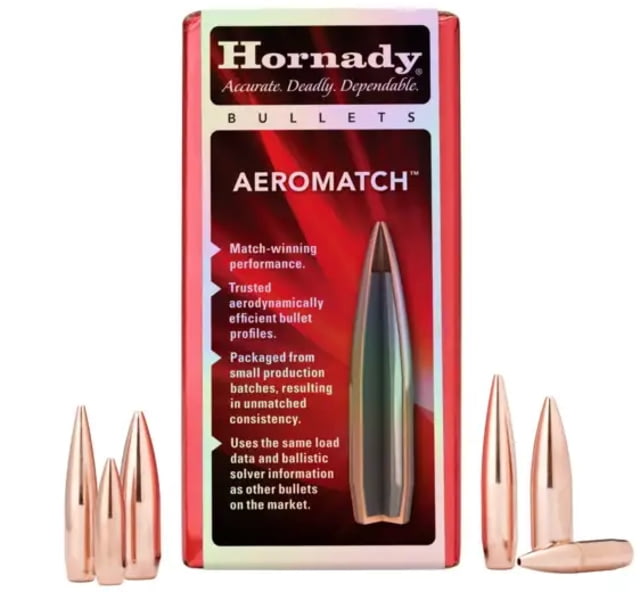 Hornady AEROMATCH .243 Caliber Rifle Bullets 105 Grain Boat Tail Hollow Point 100 Bullets