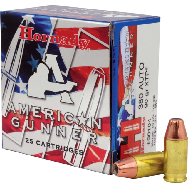 nady American Gunner .380 ACP 90 Grain EXtreme Terminal Performance Brass Cased Centerfire Pistol 25 Rounds Ammo