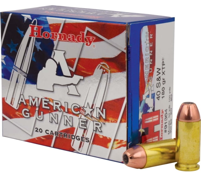 nady American Gunner .40 S&W 180 Grain EXtreme Terminal Performance Brass Cased Centerfire Pistol 20 Rounds Ammo