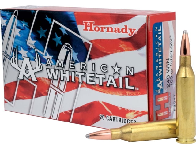 nady American Whitetail .243 Winchester 100 Grain InterLock Boat-Tail SP Brass Cased Centerfire Rifle 20 Rounds Ammo