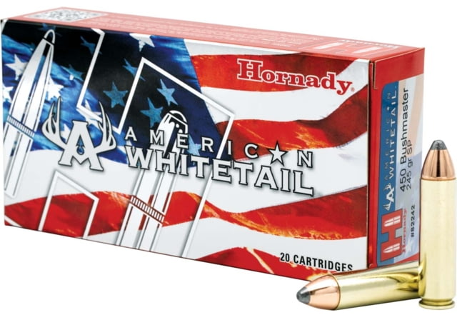 nady American Whitetail .450 Bushmaster 245 Grain InterLock SP Brass Cased Centerfire Rifle 20 Rounds Ammo