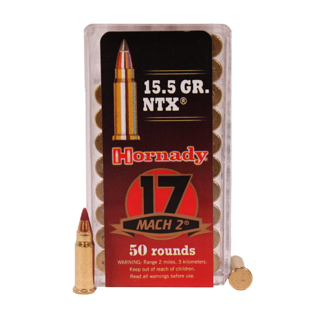 Hornady Varmint Express Rimfire .17 Hornady Mach 2 15.5 grain NTX Brass Cased Rimfire Ammo 50 Rounds - Hornady
