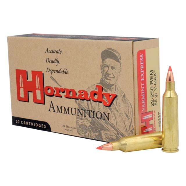 nady Varmint Express .22-250 Remington 55 Grain V-MAX Brass Cased Centerfire Rifle 20 Rounds Ammo
