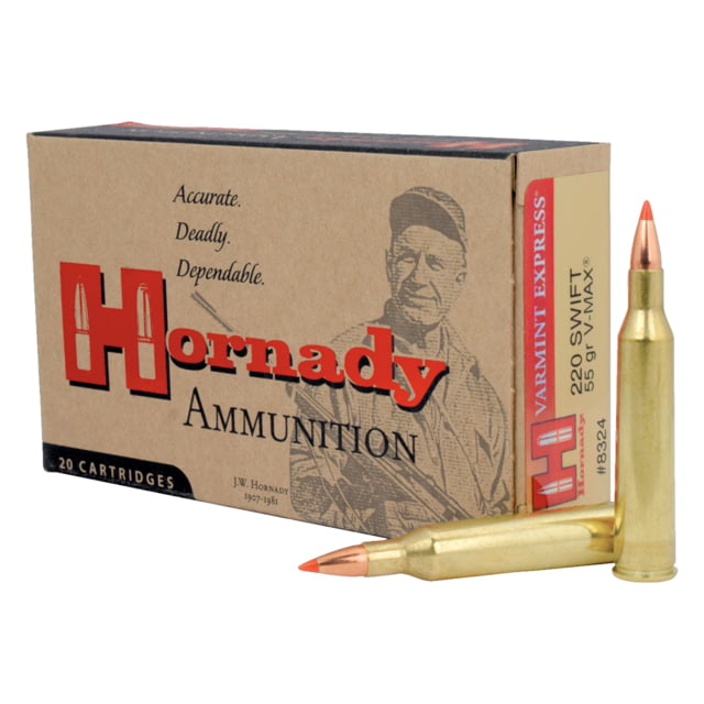 nady Varmint Express .220 Swift 55 Grain V-MAX Brass Cased Centerfire Rifle 20 Rounds Ammo