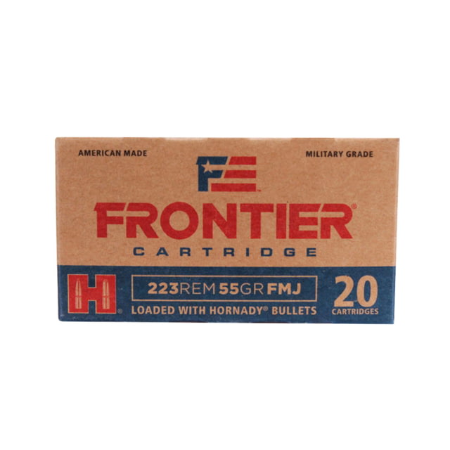 nady Frontier .223 Remington 55 Grain Full Metal Jacket Brass Cased Centerfire Rifle 20 Rounds Ammo