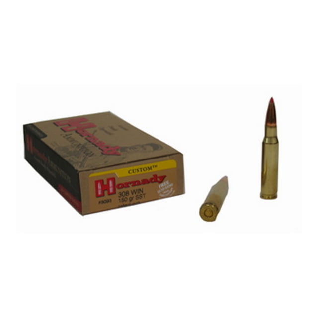 Hornady Custom .308 Winchester 150 Grain Super Shock Tip Brass Cased Centerfire Rifle Ammo 20 Rounds nady Custom .308 Winchester 150 Grain Super Shock Tip Brass Cased Centerfire Rifle 20 Rounds Ammo