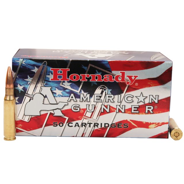 nady American Gunner .308 Winchester 155 Grain Boat-Tail Hollow Point Brass Cased Centerfire Rifle 50 Rounds Ammo